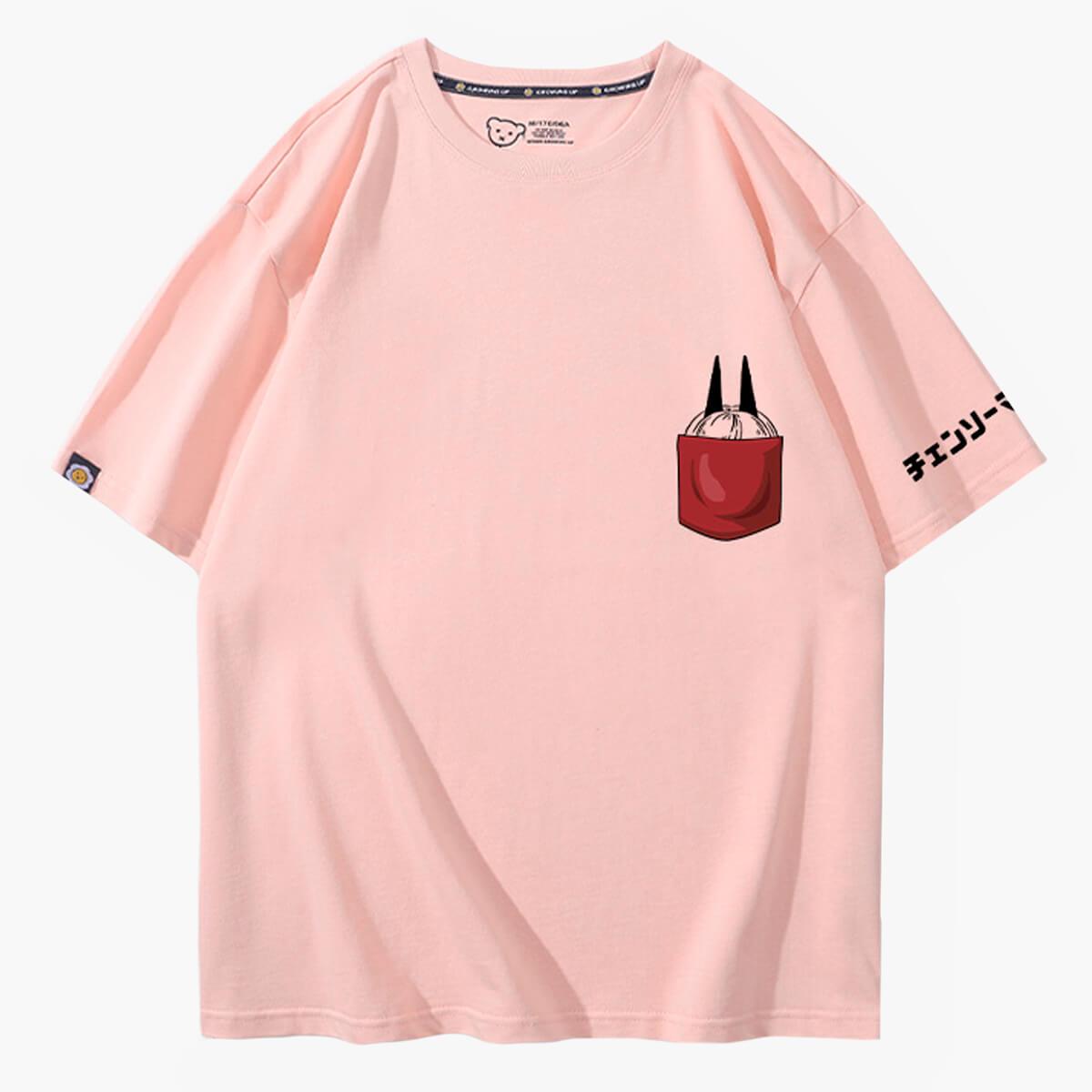 Chainsaw Man Power in Chest Pocket T-Shirt - Aesthetic Clothes Shop Chainsaw Man Power in Chest Pocket T-Shirt - Aesthetic Clothes Shop