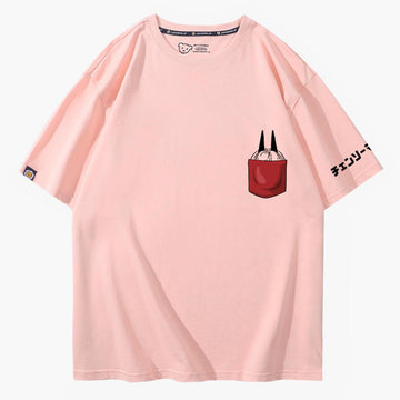 Chainsaw Man Power in Chest Pocket T-Shirt - Aesthetic Clothes Shop Chainsaw Man Power in Chest Pocket T-Shirt - Aesthetic Clothes Shop