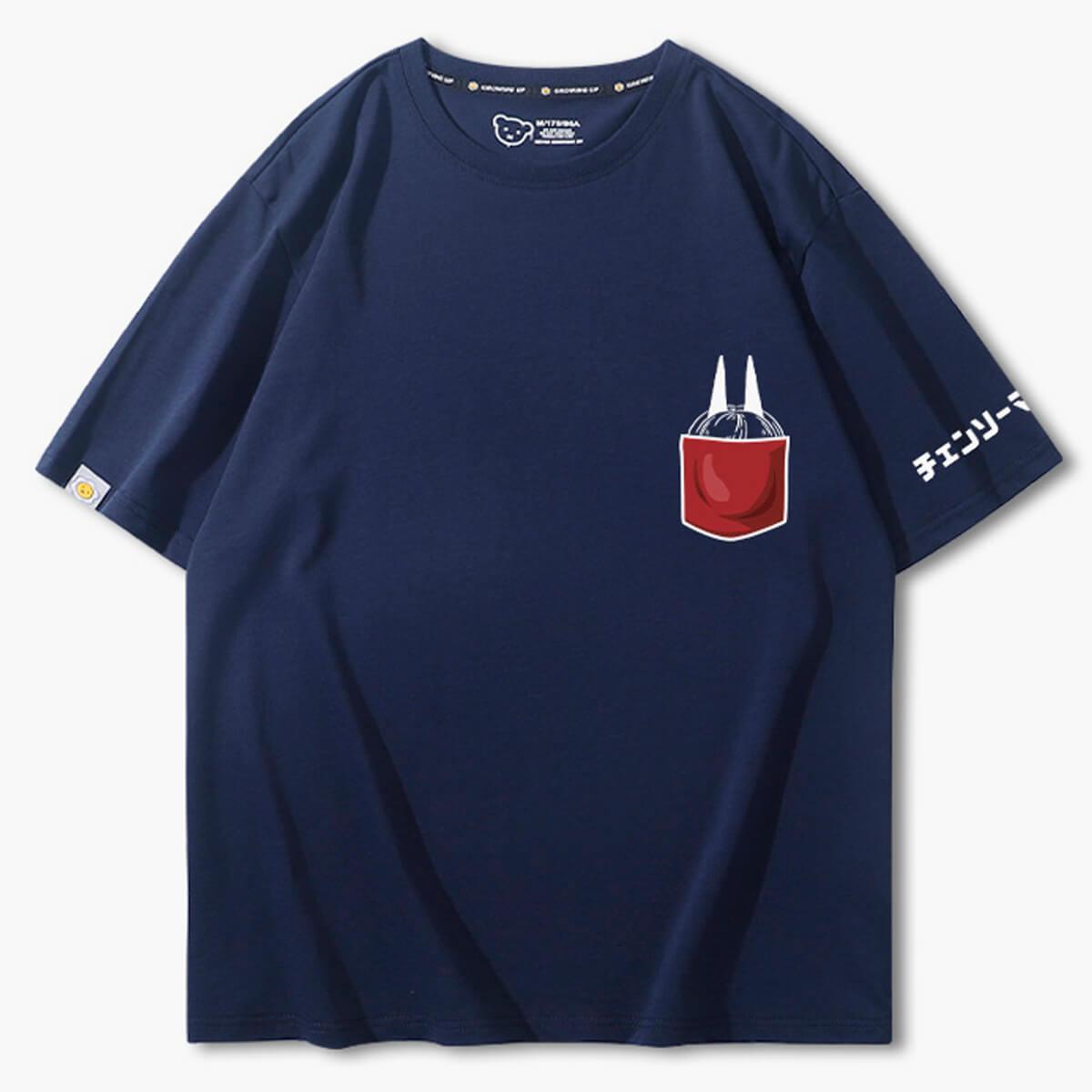 Chainsaw Man Power in Chest Pocket T-Shirt - Aesthetic Clothes Shop Chainsaw Man Power in Chest Pocket T-Shirt - Aesthetic Clothes Shop