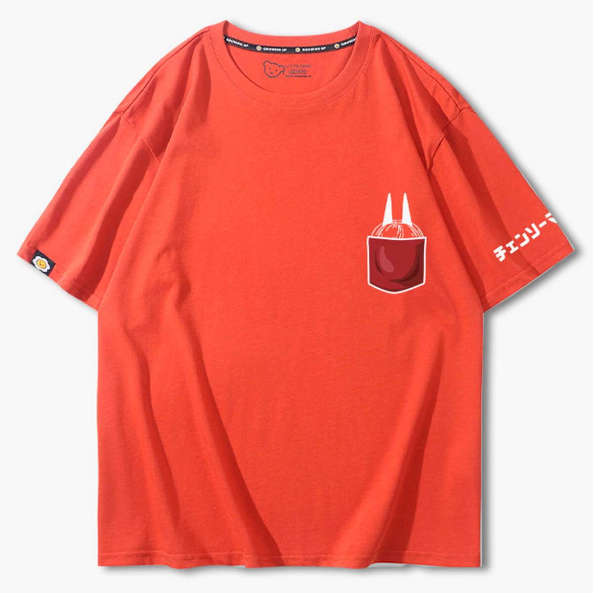 Chainsaw Man Power in Chest Pocket T-Shirt - Aesthetic Clothes Shop Chainsaw Man Power in Chest Pocket T-Shirt - Aesthetic Clothes Shop