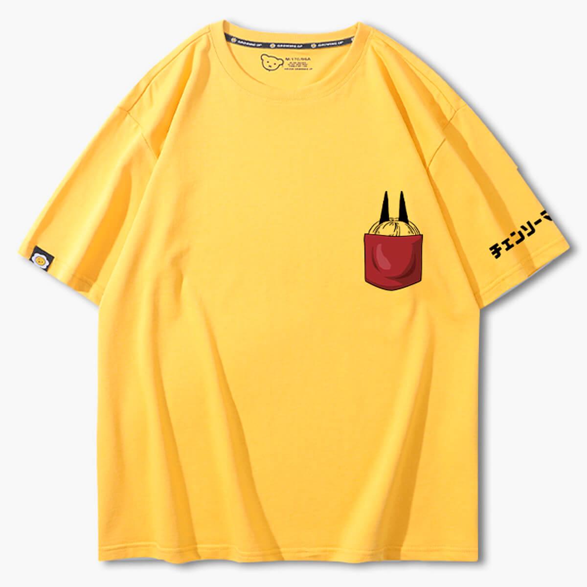 Chainsaw Man Power in Chest Pocket T-Shirt - Aesthetic Clothes Shop Chainsaw Man Power in Chest Pocket T-Shirt - Aesthetic Clothes Shop