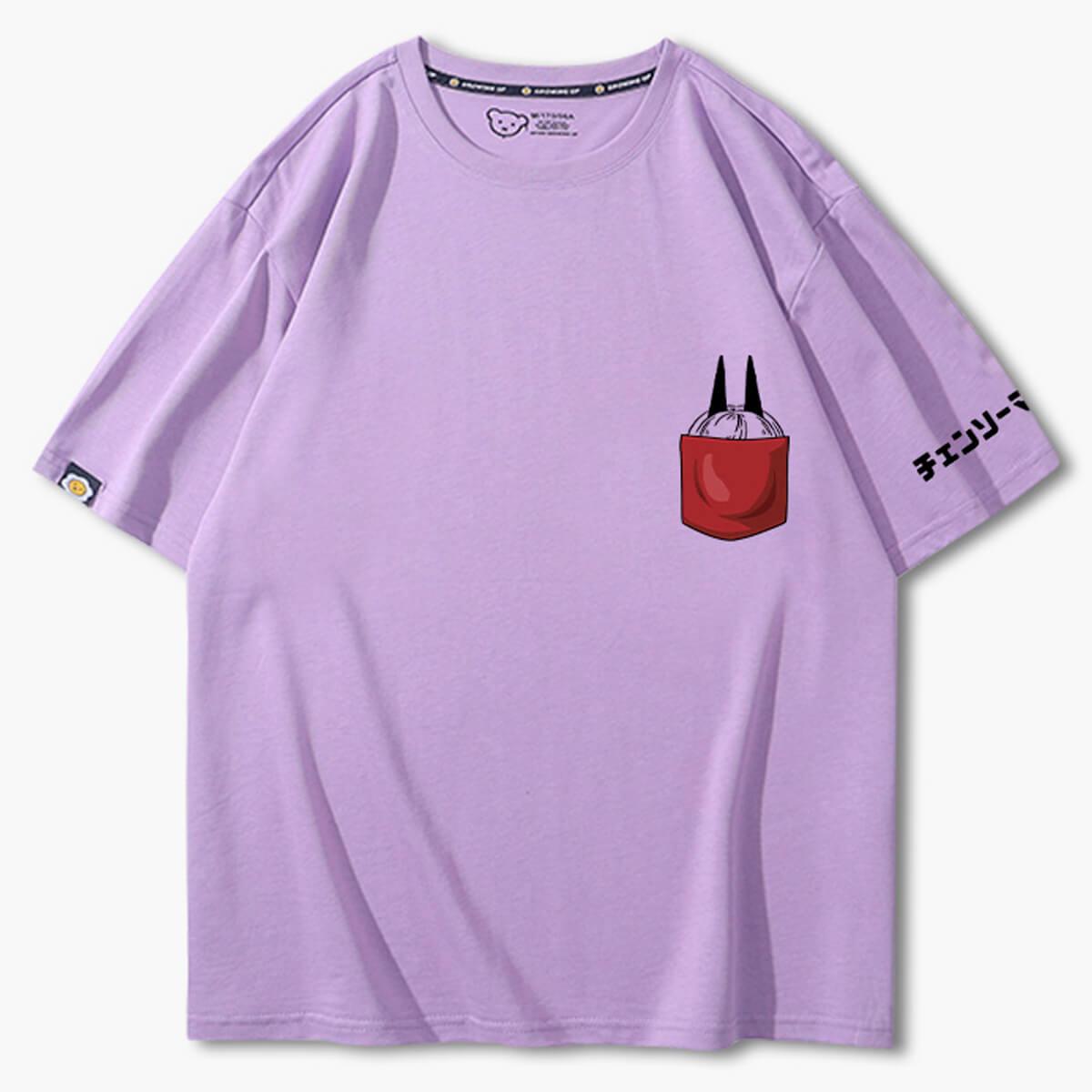 Chainsaw Man Power in Chest Pocket T-Shirt - Aesthetic Clothes Shop Chainsaw Man Power in Chest Pocket T-Shirt - Aesthetic Clothes Shop