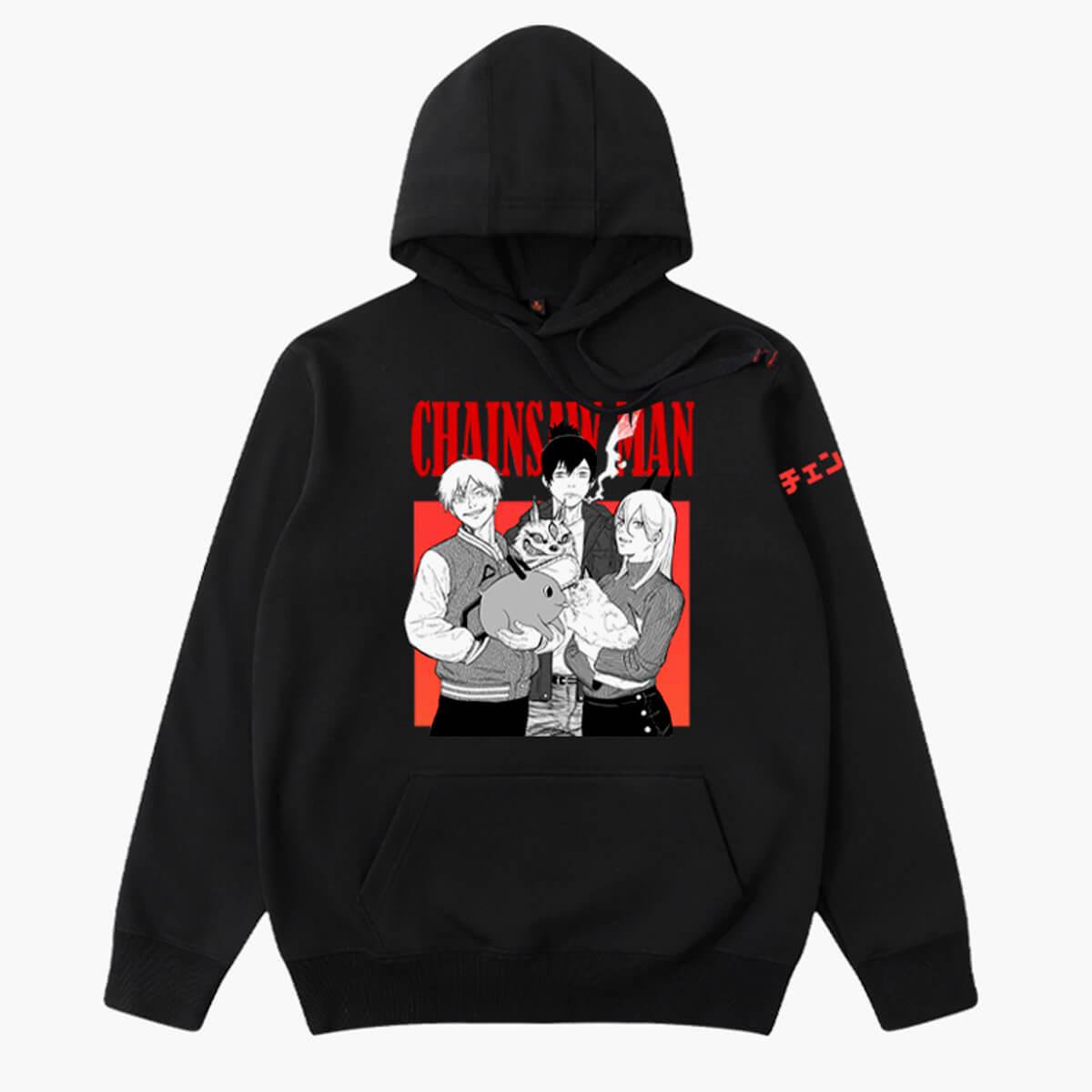 Chainsaw Man Trio Hoodie Denji Aki Power - Aesthetic Clothes Shop Chainsaw Man Trio Hoodie Denji Aki Power - Aesthetic Clothes Shop
