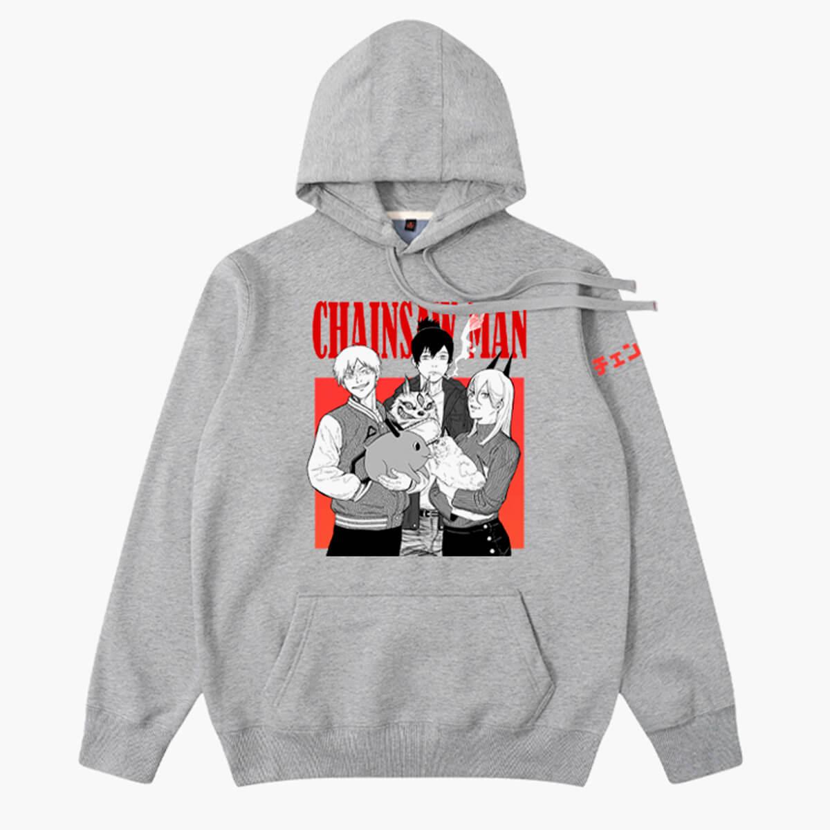 Chainsaw Man Trio Hoodie Denji Aki Power - Aesthetic Clothes Shop Chainsaw Man Trio Hoodie Denji Aki Power - Aesthetic Clothes Shop