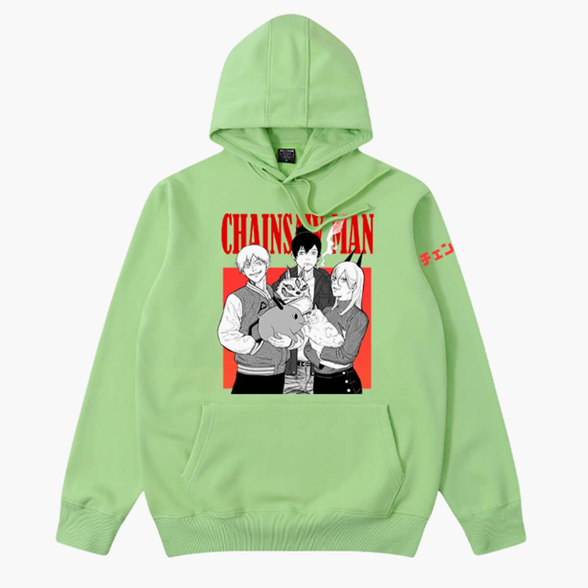 Chainsaw Man Trio Hoodie Denji Aki Power - Aesthetic Clothes Shop Chainsaw Man Trio Hoodie Denji Aki Power - Aesthetic Clothes Shop