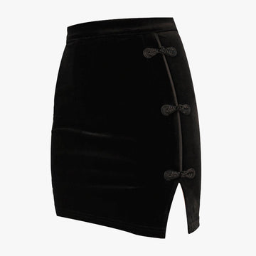 Cheongsam Qipao Black Aesthetic Skirt - Aesthetic Clothes Shop Cheongsam Qipao Black Aesthetic Skirt - Aesthetic Clothes Shop