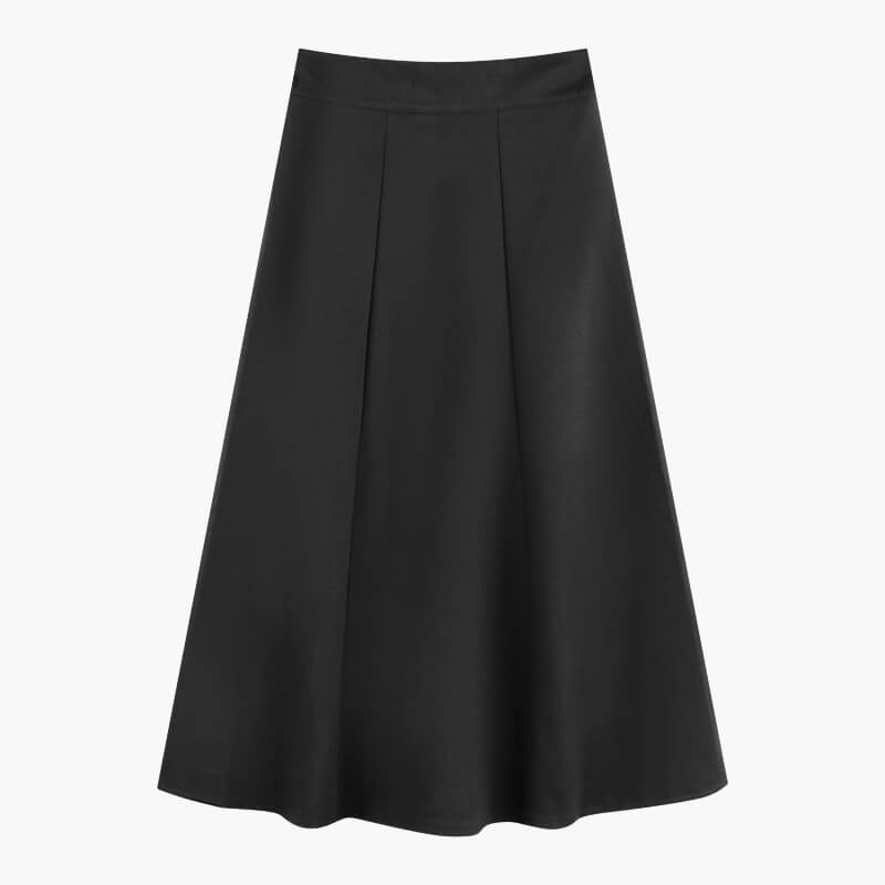 Chocolate Brown Academia Midi Skirt Elastic High Waist Chocolate Brown Academia Midi Skirt Elastic High Waist