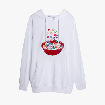 Colored Cereal Embroidery Hoodie