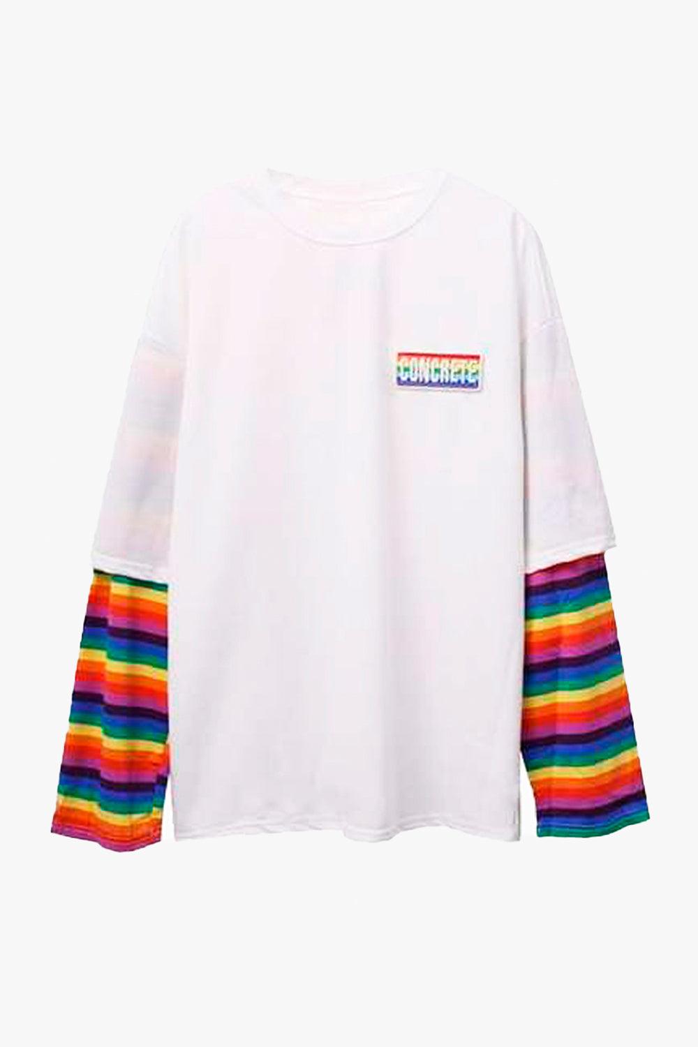 Concrete Rainbow Oversized Long Sleeve - Aesthetic Clothes Shop Concrete Rainbow Oversized Long Sleeve - Aesthetic Clothes Shop