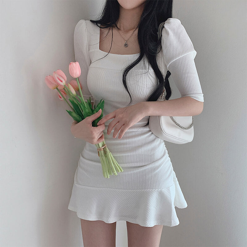 Coquette Aesthetic Dress Puff Shoulder Coquette Aesthetic Dress Puff Shoulder