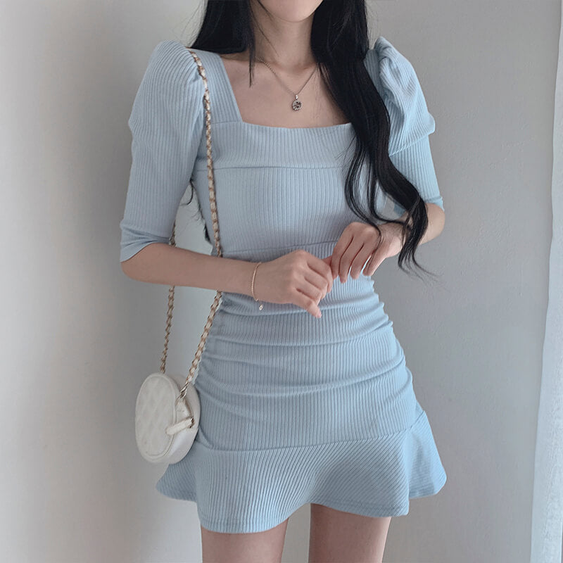 Coquette Aesthetic Dress Puff Shoulder Coquette Aesthetic Dress Puff Shoulder