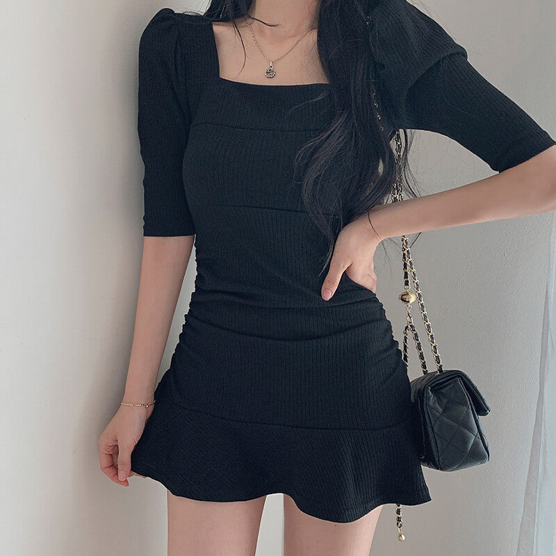 Coquette Aesthetic Dress Puff Shoulder Coquette Aesthetic Dress Puff Shoulder