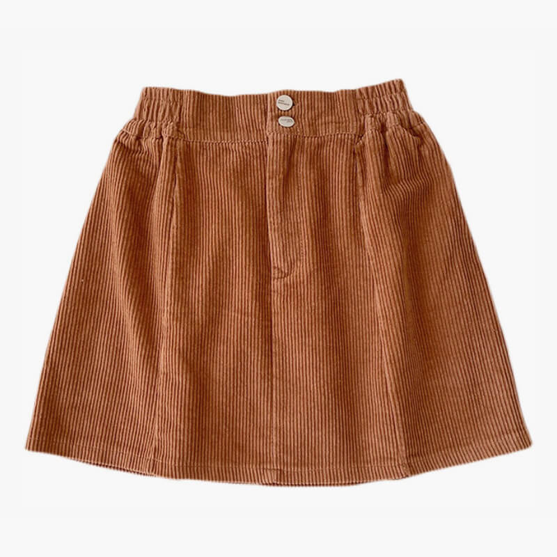 Corduroy Mini Skirt Elastic Waist Corduroy Mini Skirt Elastic Waist