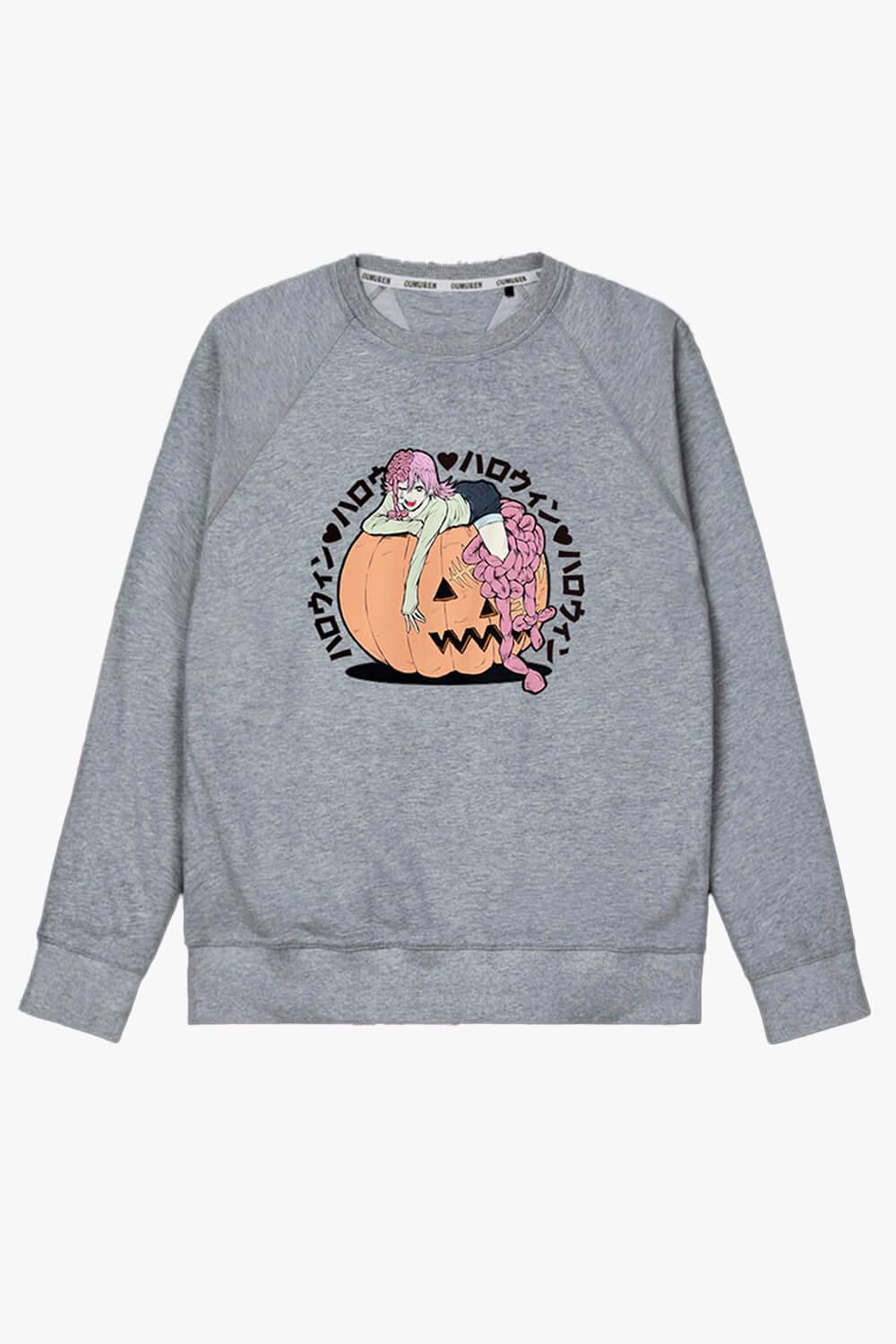 Cosmo Pumpkin Chainsaw Man Halloween Sweatshirt - Aesthetic Clothes Shop Cosmo Pumpkin Chainsaw Man Halloween Sweatshirt - Aesthetic Clothes Shop