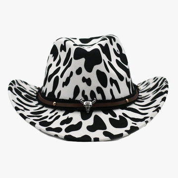 Cow Hide Pattern Western Cowboy Hat