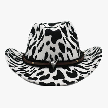 Cow Hide Pattern Western Cowboy Hat - Aesthetic Clothes Shop Cow Hide Pattern Western Cowboy Hat - Aesthetic Clothes Shop