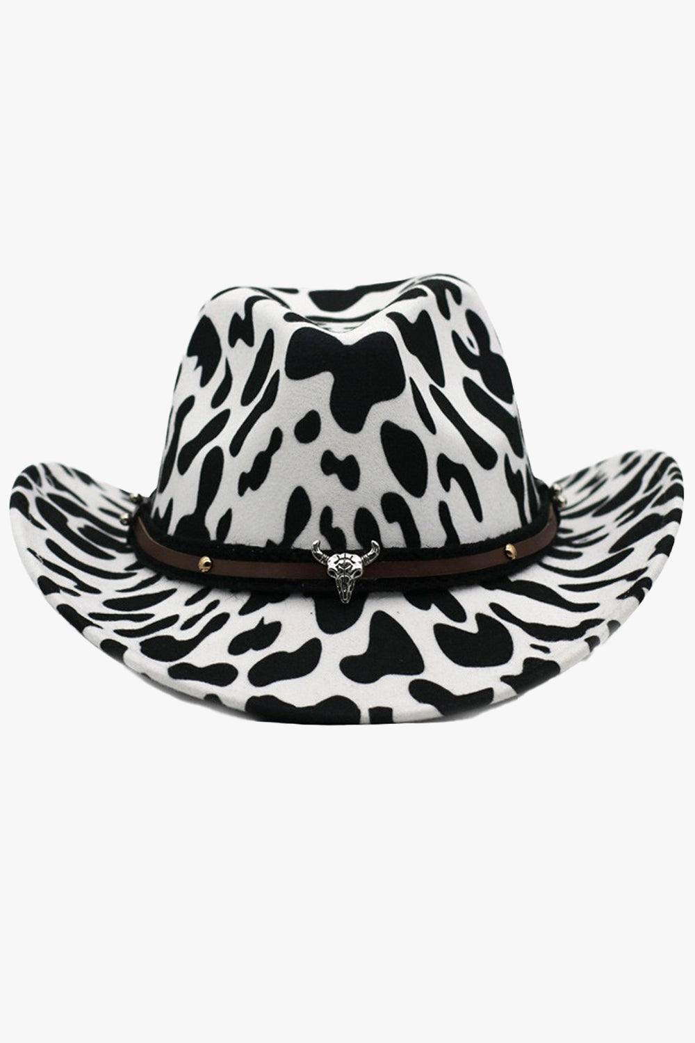 Cow Hide Pattern Western Cowboy Hat - Aesthetic Clothes Shop Cow Hide Pattern Western Cowboy Hat - Aesthetic Clothes Shop