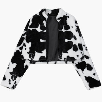 Cow Print Eco-Friendly Fur Coat Cow Print Eco-Friendly Fur Coat