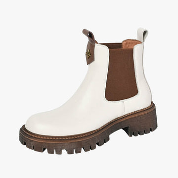 Cream Beige Retro Chelsea Boots Cream Beige Retro Chelsea Boots