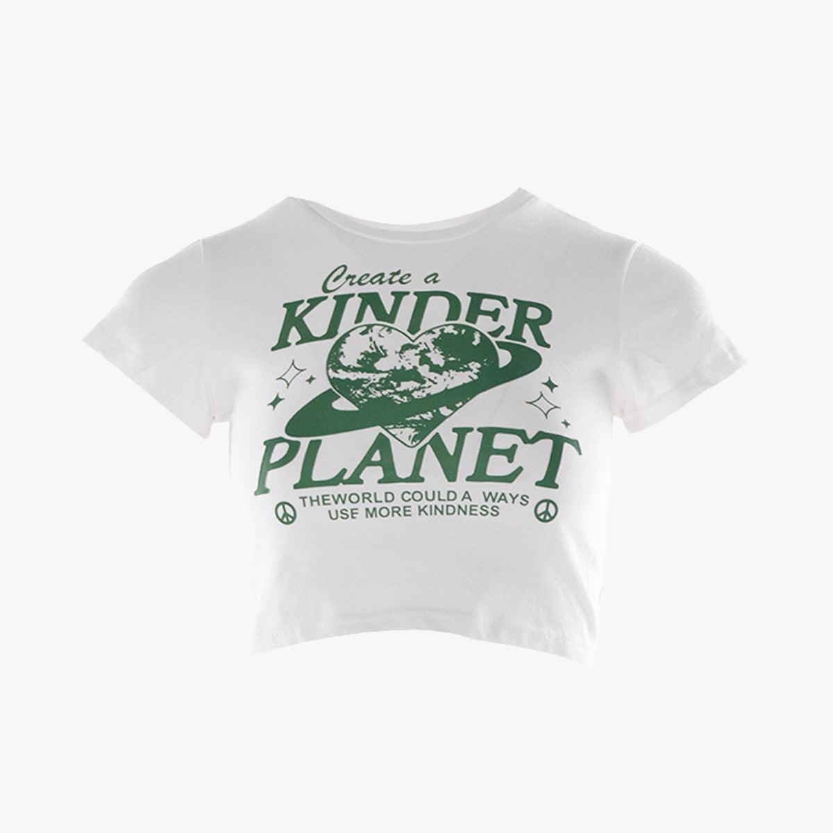Create a Kinder Planet Crop Top - Aesthetic Clothes Shop Create a Kinder Planet Crop Top - Aesthetic Clothes Shop