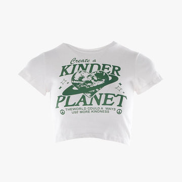 Create a Kinder Planet Crop Top - Aesthetic Clothes Shop Create a Kinder Planet Crop Top - Aesthetic Clothes Shop