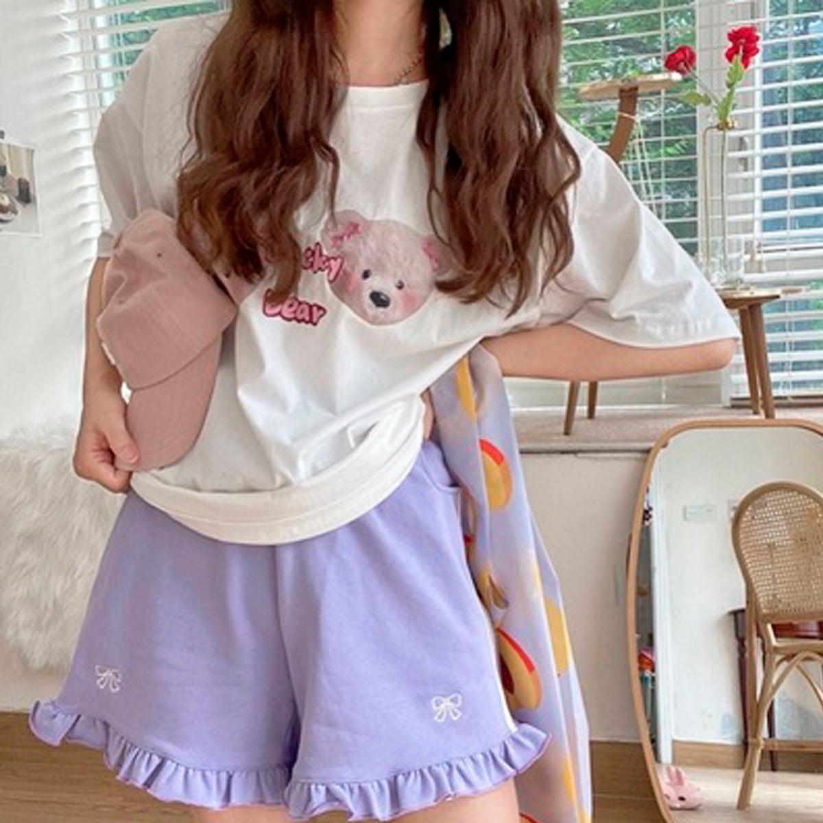 Cute Bows Pastel Pink Softie Shorts - Aesthetic Clothes Shop