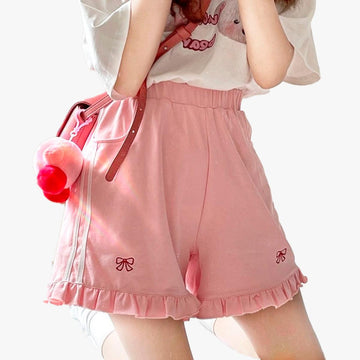 Cute Bows Pastel Pink Softie Shorts - Aesthetic Clothes Shop Cute Bows Pastel Pink Softie Shorts - Aesthetic Clothes Shop