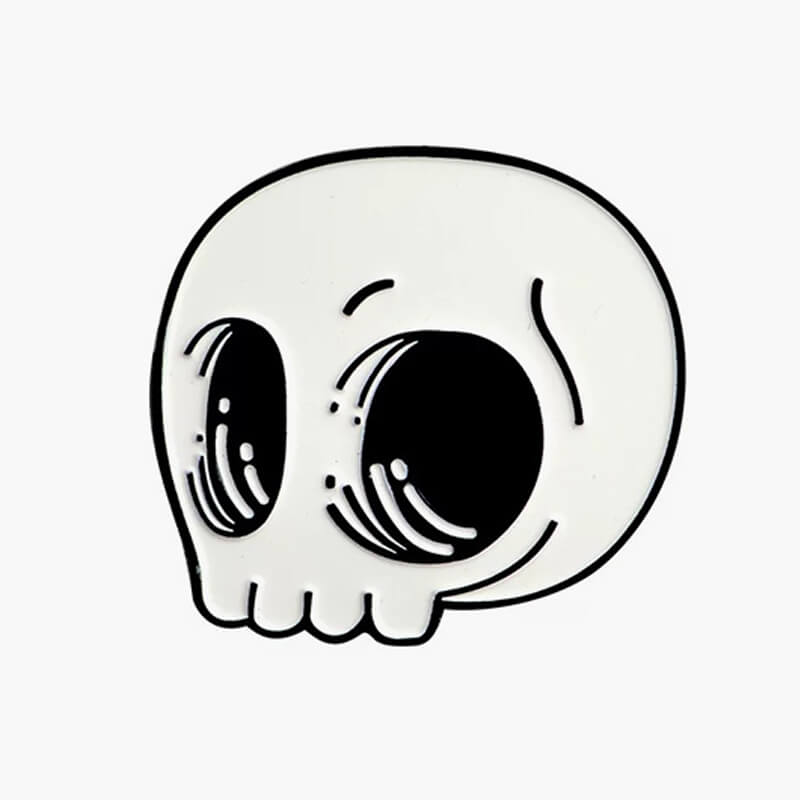 Cute Cartoon Skull Enamel Pin Badge