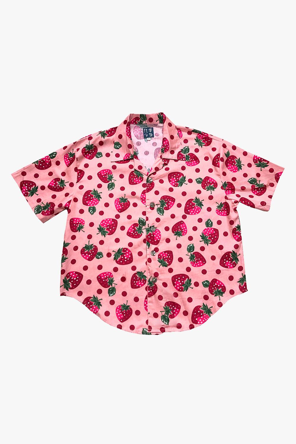 Cute Pink Strawberry Shirt - Aesthetic Clothes Shop