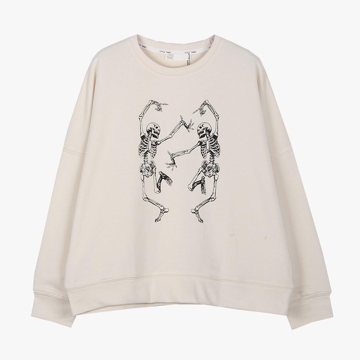 Dance with the Dead Beige Sweatshirt - Aesthetic Clothes Shop Dance with the Dead Beige Sweatshirt - Aesthetic Clothes Shop