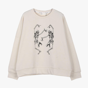 Dance with the Dead Beige Sweatshirt - Aesthetic Clothes Shop Dance with the Dead Beige Sweatshirt - Aesthetic Clothes Shop