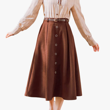 Dark Academia Brown Long Skirt Dark Academia Brown Long Skirt