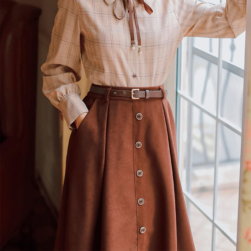 Dark Academia Brown Long Skirt Dark Academia Brown Long Skirt
