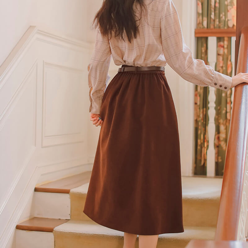 Dark Academia Brown Long Skirt Dark Academia Brown Long Skirt