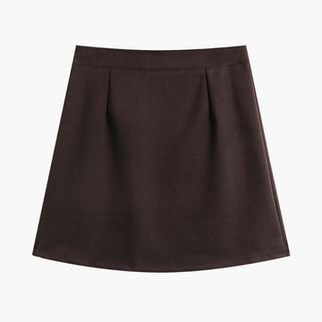 Dark Academia Soft Brown High Waist Short Skirt Dark Academia Soft Brown High Waist Short Skirt
