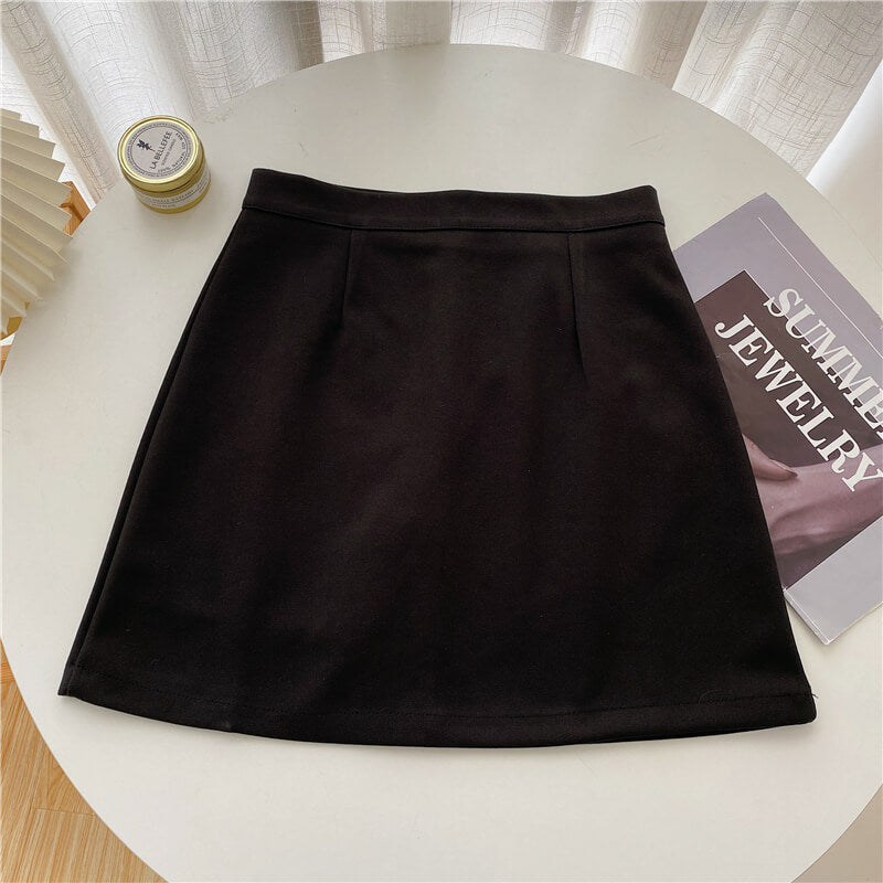 Dark Academia Soft Brown High Waist Short Skirt Dark Academia Soft Brown High Waist Short Skirt