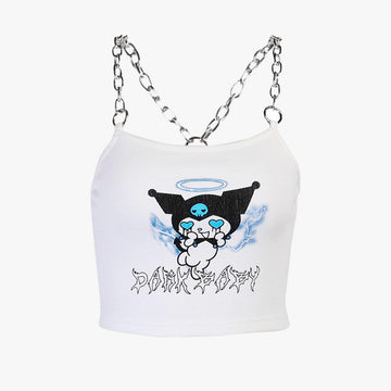 Kuromi Grunge Crop Top - Aesthetic Clothes Shop Kuromi Grunge Crop Top - Aesthetic Clothes Shop