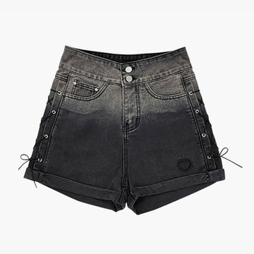 Dark Gradient Heart Hole Grunge Shorts Dark Gradient Heart Hole Grunge Shorts