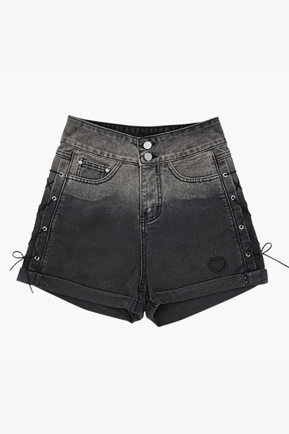 Dark Gradient Heart Hole Grunge Shorts Dark Gradient Heart Hole Grunge Shorts