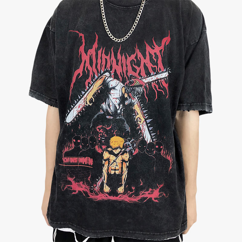 Denji Devil Form Grunge T-Shirt Chainsaw Man Denji Devil Form Grunge T-Shirt Chainsaw Man