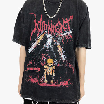 Denji Devil Form Grunge T-Shirt Chainsaw Man