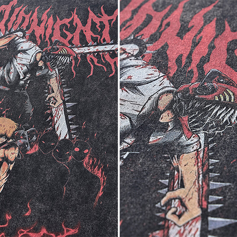 Denji Devil Form Grunge T-Shirt Chainsaw Man