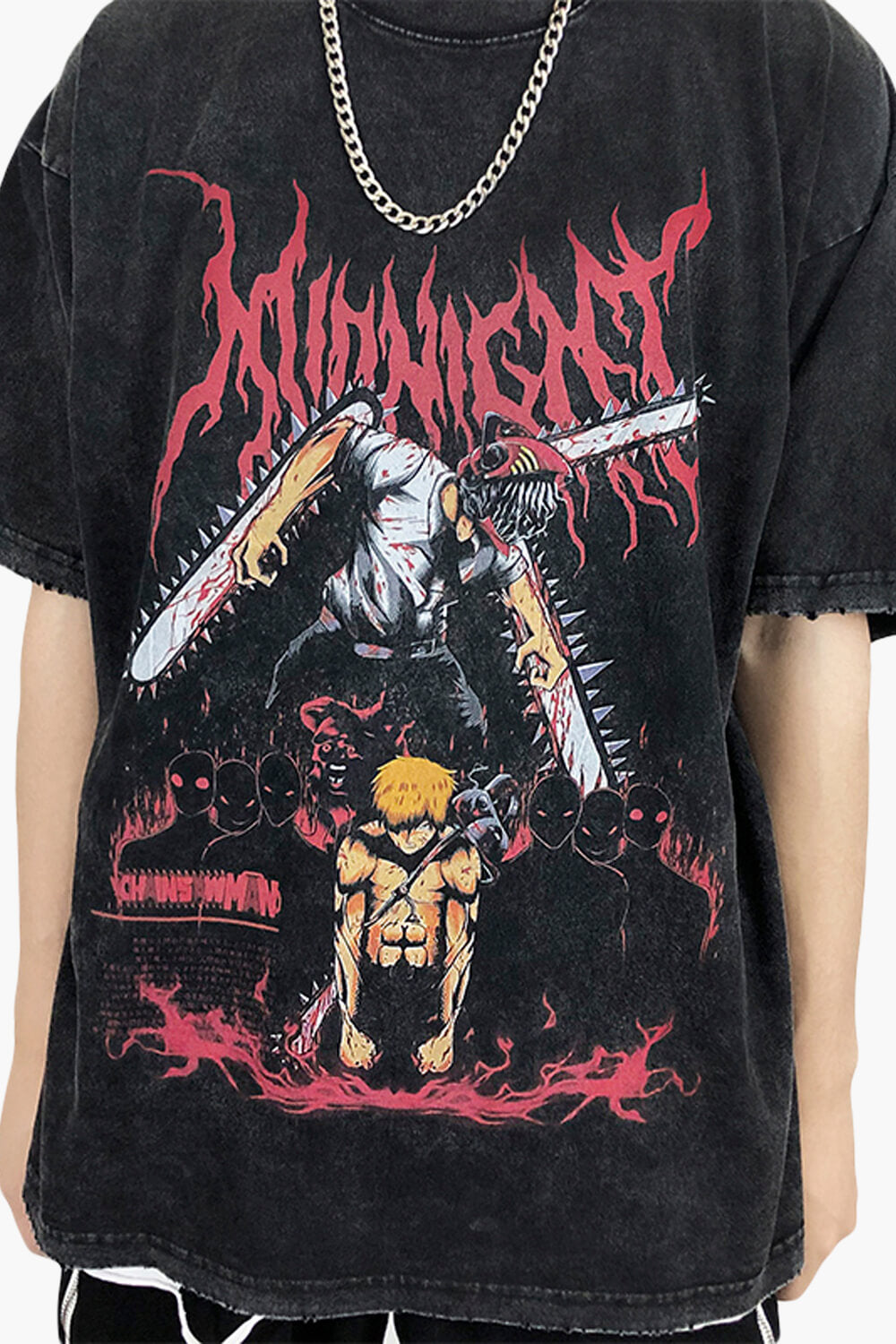 Denji Devil Form Grunge T-Shirt Chainsaw Man