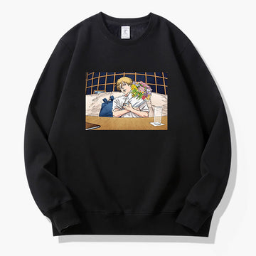 Denji With Flowers Sweatshirt Chainsaw Man