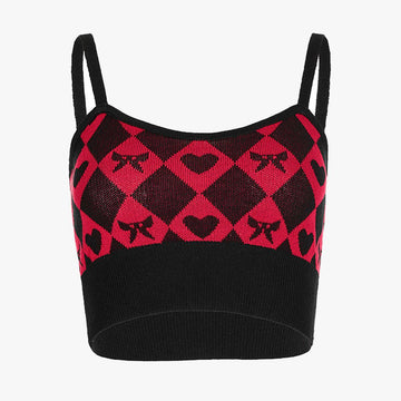 Diamond Checkered Gothcore Crop Top - Aesthetic Clothes Shop Diamond Checkered Gothcore Crop Top - Aesthetic Clothes Shop