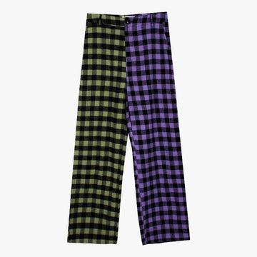 Different Сolor Joker Plaid Pants