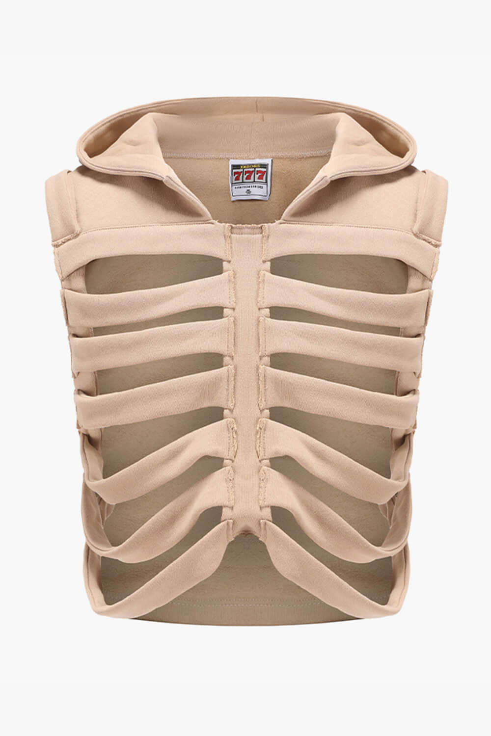 Distressed Skeleton RIbs Hooded Vest Distressed Skeleton RIbs Hooded Vest