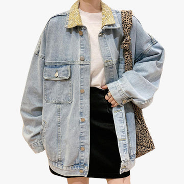 Double Collar Retro Denim Jacket