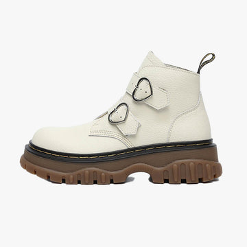 Double Heart Buckle Aesthetic Platform Boots - Aesthetic Clothes Shop Double Heart Buckle Aesthetic Platform Boots - Aesthetic Clothes Shop