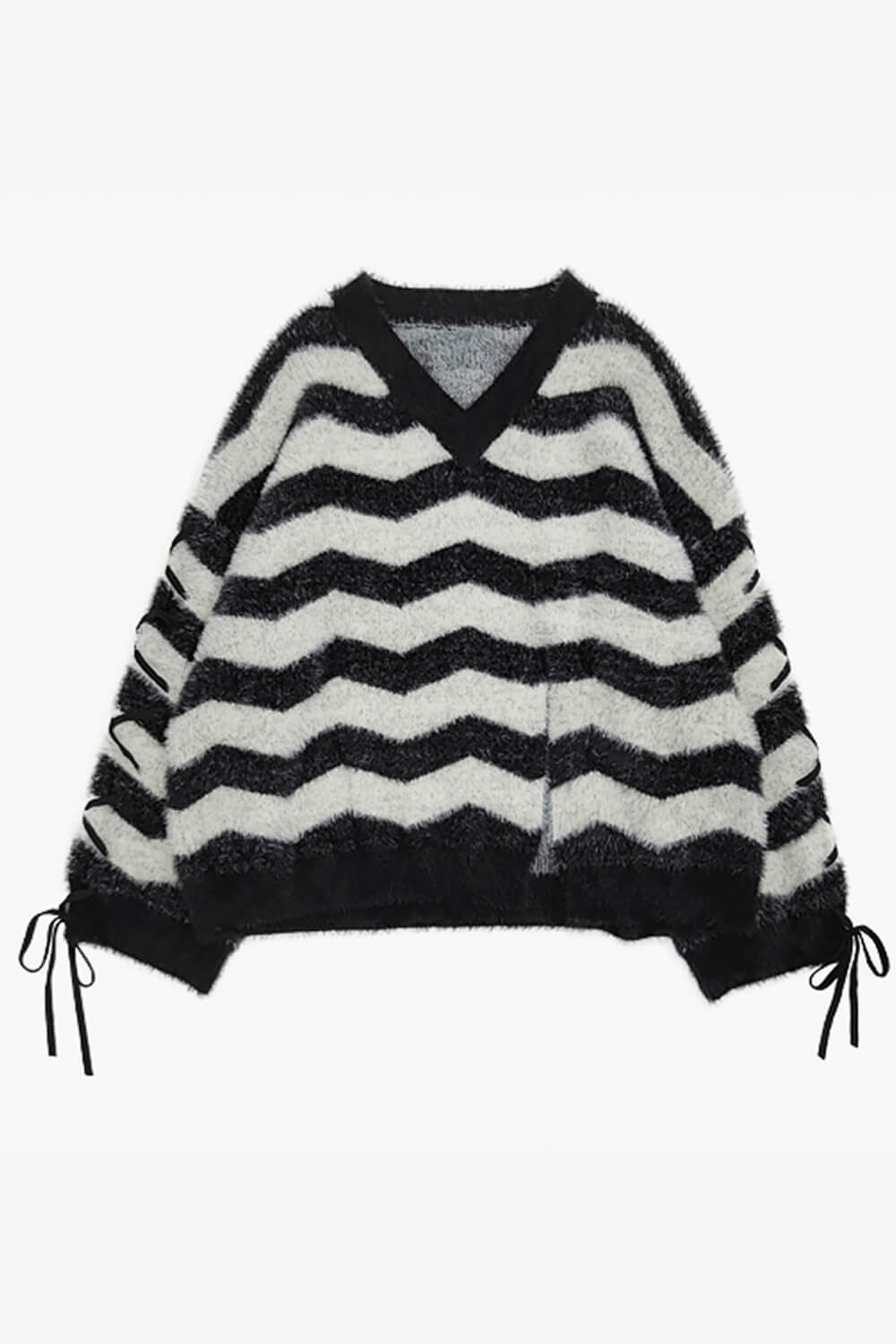 EGirl Black and White Striped Lazy Sweater EGirl Black and White Striped Lazy Sweater